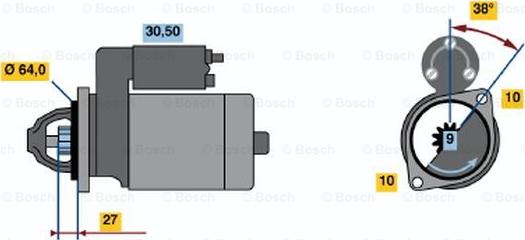 BOSCH 0 001 106 409 - Стартер autospares.lv