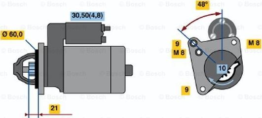 BOSCH 0 001 106 405 - Стартер autospares.lv