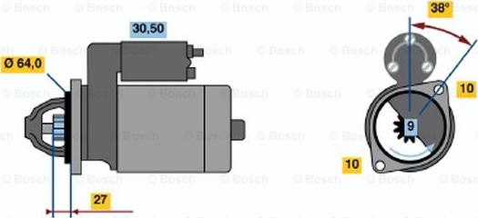 BOSCH 0 001 106 403 - Стартер autospares.lv