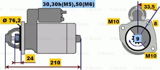 BOSCH 0 001 108 401 - Стартер autospares.lv