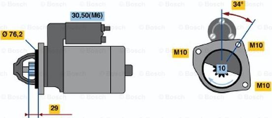 BOSCH 0 986 021 580 - Стартер autospares.lv