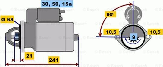 BOSCH 0 001 108 053 - Стартер autospares.lv