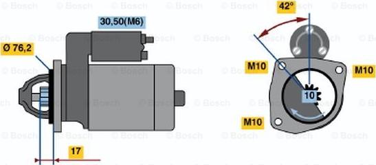 BOSCH 0 001 108 140 - Стартер autospares.lv