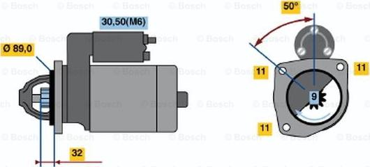 BOSCH 0 001 108 141 - Стартер autospares.lv