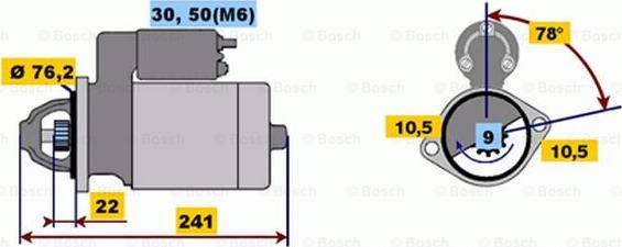 BOSCH 0 001 108 150 - Стартер autospares.lv