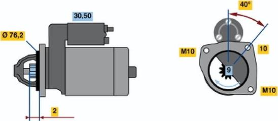 BOSCH 0 001 108 167 - Стартер autospares.lv