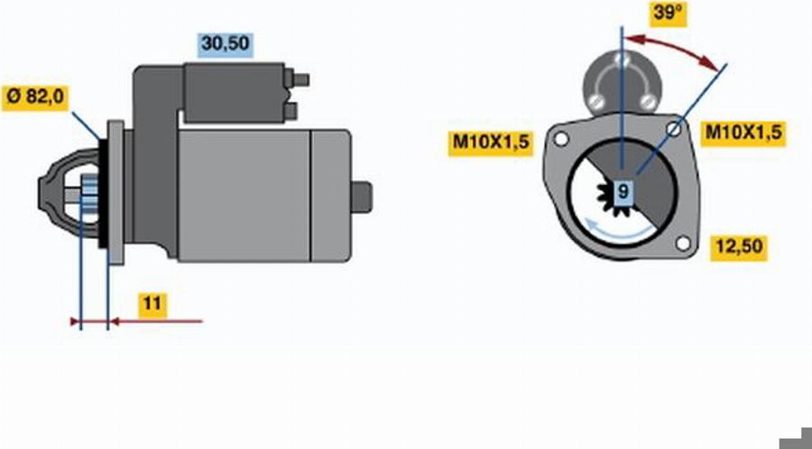 BOSCH 0001108160 - Стартер autospares.lv