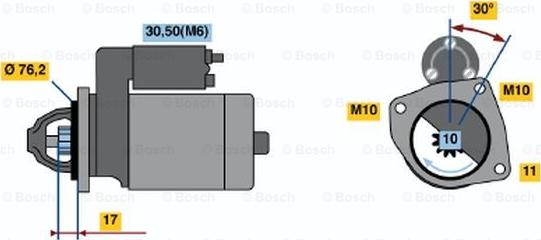 BOSCH 0 001 108 121 - Стартер autospares.lv