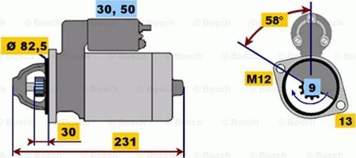 BOSCH 0 001 108 174 - Стартер autospares.lv