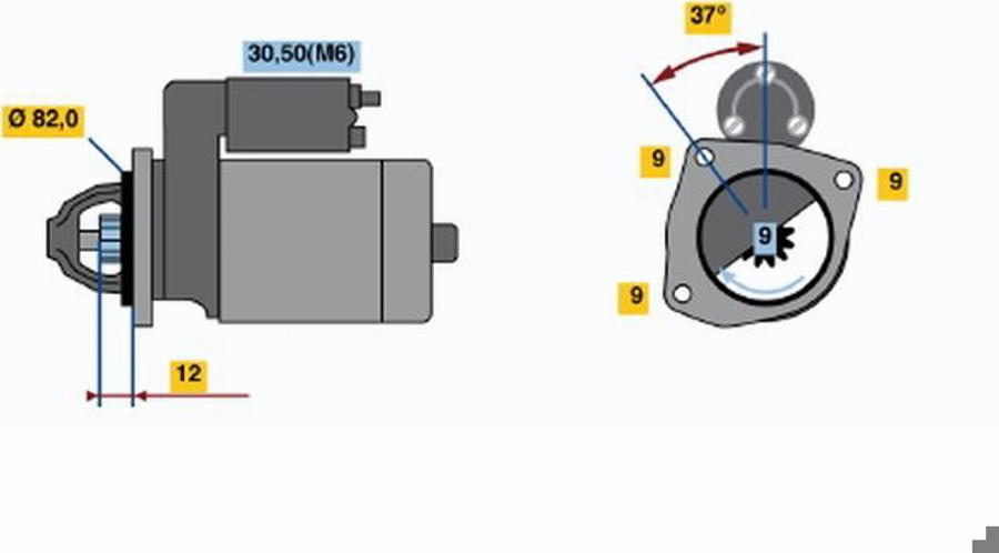 BOSCH 0 001 108 204 - Стартер autospares.lv