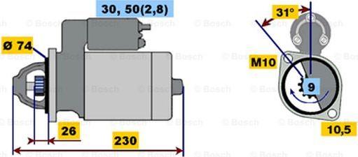 BOSCH 0 001 108 206 - Стартер autospares.lv