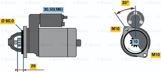 BOSCH 0 986 021 290 - Стартер autospares.lv