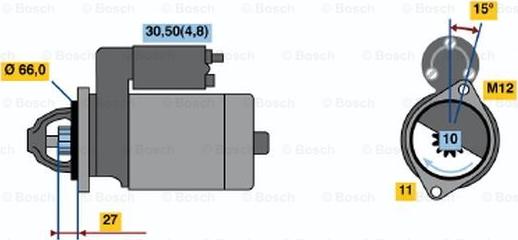 BOSCH 0 001 107 508 - Стартер autospares.lv