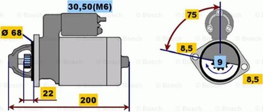 BOSCH 0 001 107 405 - Стартер autospares.lv