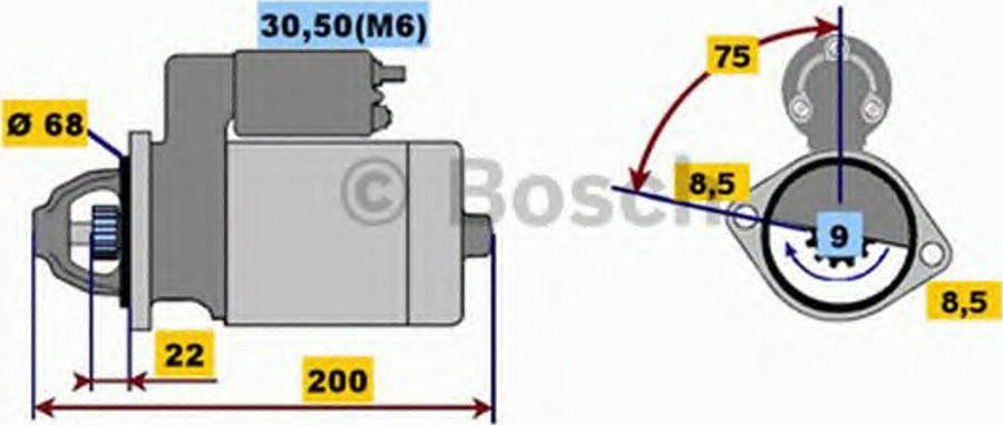 BOSCH 0001107408 - Стартер autospares.lv