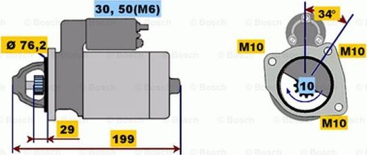 BOSCH 0 001 107 407 - Стартер autospares.lv