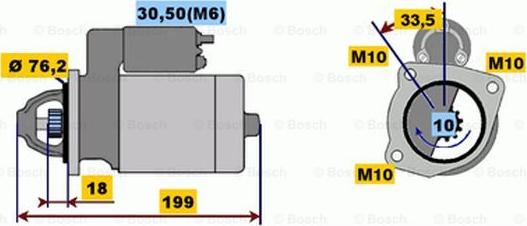 BOSCH 0 001 107 410 - Стартер autospares.lv