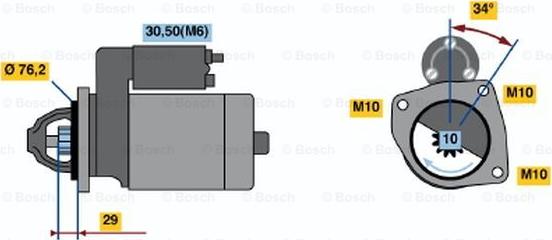 BOSCH 0 001 107 417 - Стартер autospares.lv