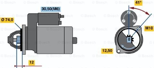 BOSCH 0 001 107 431 - Стартер autospares.lv