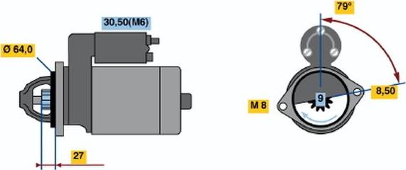 BOSCH 0 001 107 437 - Стартер autospares.lv