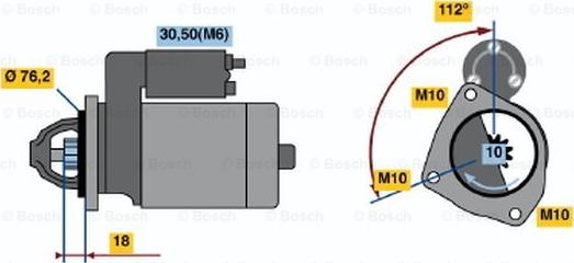 BOSCH 0 001 107 501 - Стартер autospares.lv