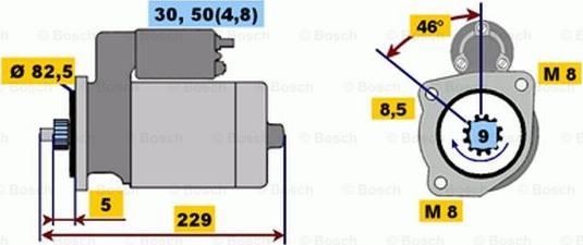 BOSCH 0 001 107 094 - Стартер autospares.lv