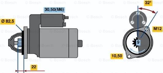 BOSCH 0 001 107 045 - Стартер autospares.lv