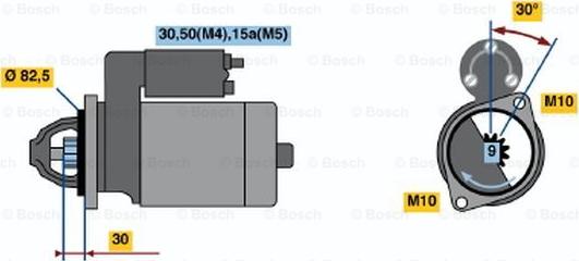 BOSCH 0 001 107 048 - Стартер autospares.lv