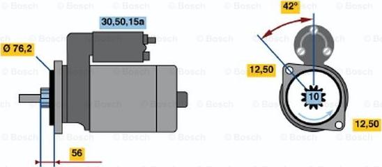 BOSCH 0 001 107 003 - Стартер autospares.lv