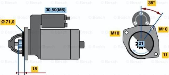 BOSCH 0 001 107 082 - Стартер autospares.lv