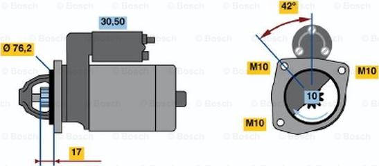 BOSCH 0 001 107 027 - Стартер autospares.lv