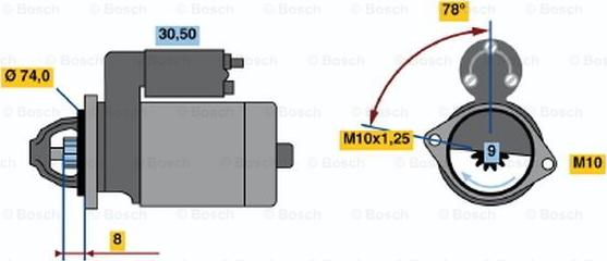 BOSCH 0 001 107 079 - Стартер autospares.lv