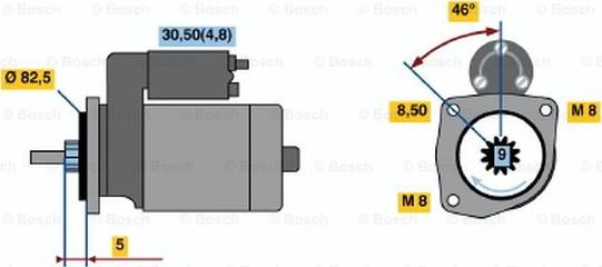 BOSCH 0 001 107 105 - Стартер autospares.lv