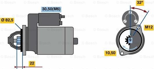 BOSCH 0 001 107 112 - Стартер autospares.lv