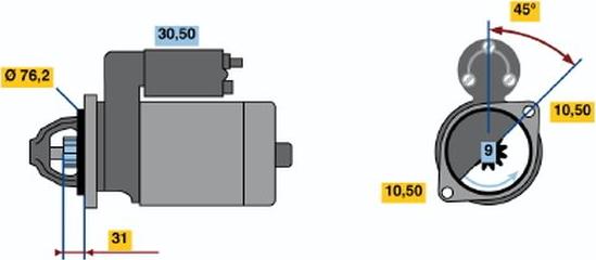 BOSCH 0001115042 - Стартер autospares.lv