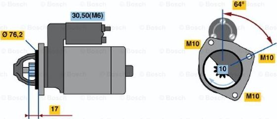 BOSCH 0 001 110 065 - Стартер autospares.lv