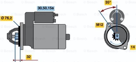 BOSCH 0 001 110 029 - Стартер autospares.lv