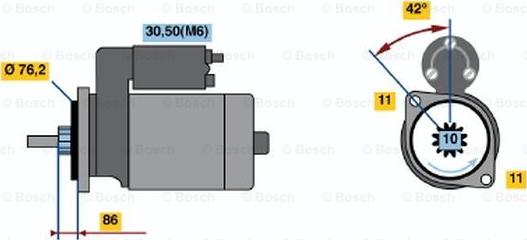 BOSCH 0 001 110 073 - Стартер autospares.lv