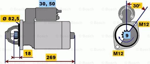 BOSCH 0 001 110 126 - Стартер autospares.lv