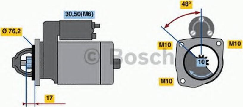 BOSCH 0001112033 - Стартер autospares.lv