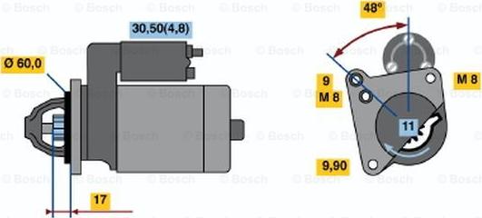 BOSCH 0 001 138 003 - Стартер autospares.lv