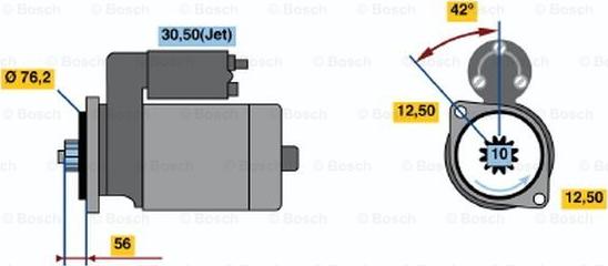 BOSCH 0 001 121 009 - Стартер autospares.lv