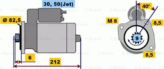 BOSCH 0 001 121 001 - Стартер autospares.lv