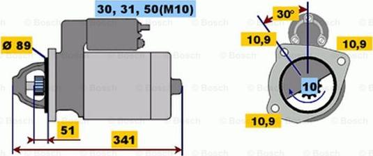 BOSCH 0 001 368 044 - Стартер autospares.lv