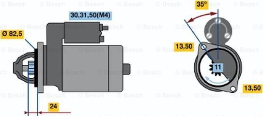 BOSCH 0 001 368 046 - Стартер autospares.lv