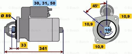 BOSCH 0 001 368 064 - Стартер autospares.lv