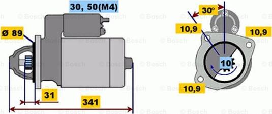 BOSCH 0 001 368 016 - Стартер autospares.lv