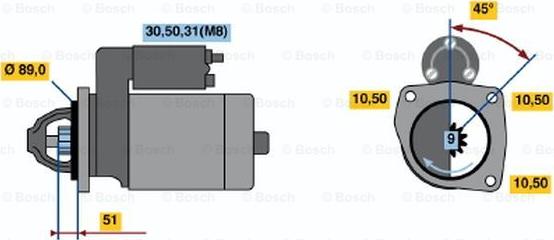 BOSCH 0 001 368 017 - Стартер autospares.lv