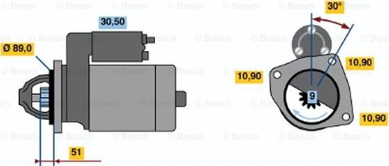 BOSCH 0 986 011 360 - Стартер autospares.lv