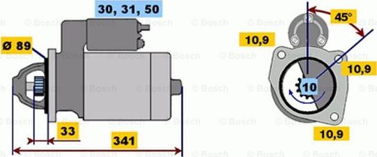 BOSCH 0 001 368 026 - Стартер autospares.lv